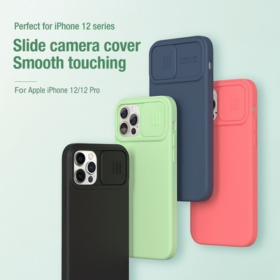 Силиконовая накладка Nillkin CamShield Silky Silicone Case Зеленая для Apple iPhone 12 - фото 9 - id-p152450596