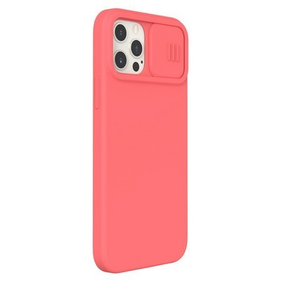 Силиконовая накладка Nillkin CamShield Silky Silicone Case Розовая для Apple iPhone 12 - фото 2 - id-p152450597