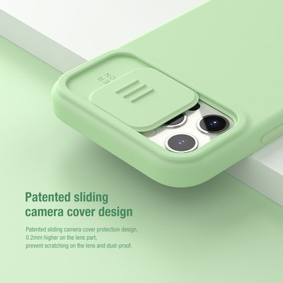 Силиконовая накладка Nillkin CamShield Silky Silicone Case Зеленая для Apple iPhone 12 Pro - фото 5 - id-p152450600