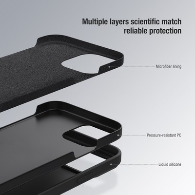 Силиконовая накладка Nillkin CamShield Silky Silicone Case Черная для Apple iPhone 12 Pro Max - фото 6 - id-p152450602