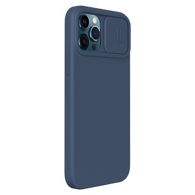 Силиконовая накладка Nillkin CamShield Silky Silicone Case Синяя для Apple iPhone 12 Pro Max - фото 2 - id-p152450603