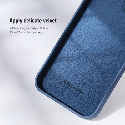 Силиконовая накладка Nillkin CamShield Silky Silicone Case Синяя для Apple iPhone 12 Pro Max - фото 4 - id-p152450603