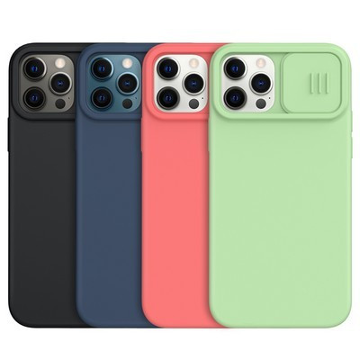 Силиконовая накладка Nillkin CamShield Silky Silicone Case Зеленая для Apple iPhone 12 Pro Max - фото 3 - id-p152450604