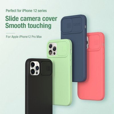 Силиконовая накладка Nillkin CamShield Silky Silicone Case Зеленая для Apple iPhone 12 Pro Max - фото 9 - id-p152450604