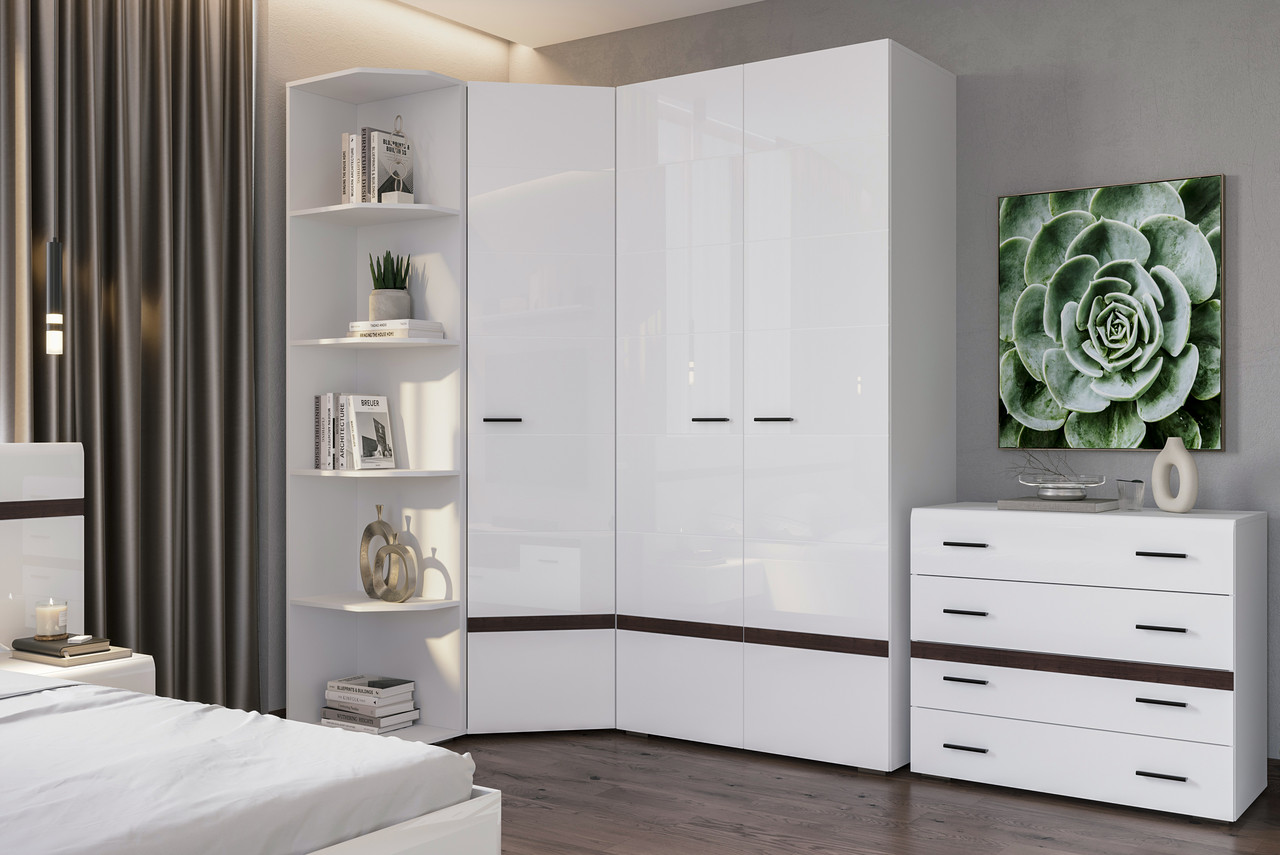 Комплект со шкафом для спальни Соло (белый глянец/белый)  фабрики SV-мебель