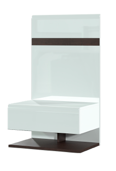Тумба прикроватная со щитом Соло (белый глянец/белый)  фабрики SV-мебель