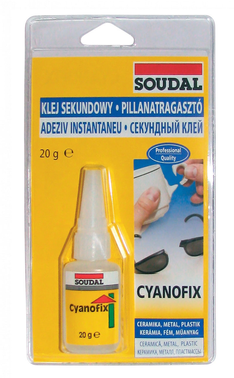 Клей монтажный цианоакрилатный "Soudal" 84А Cyanofix секундный бесцветный 3 г - фото 1 - id-p164216598