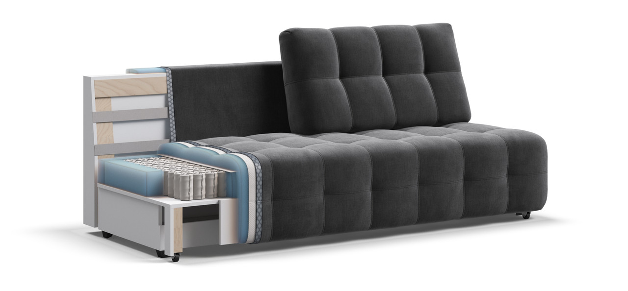 BOSS 2.0 Mini диван велюр Monolit серый - фото 3 - id-p130657132