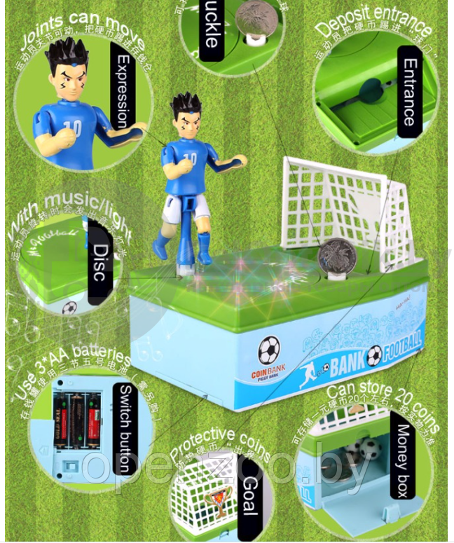 Интерактивная копилка игрушка Футболист Foot Ball Bank - фото 5 - id-p164222574