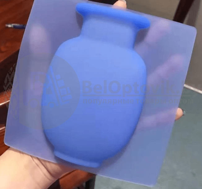 Настенная силиконовая ваза для цветов Magic Vase, многоразовая (без клея, гипоаллергенный материал) Синяя - фото 3 - id-p147886659