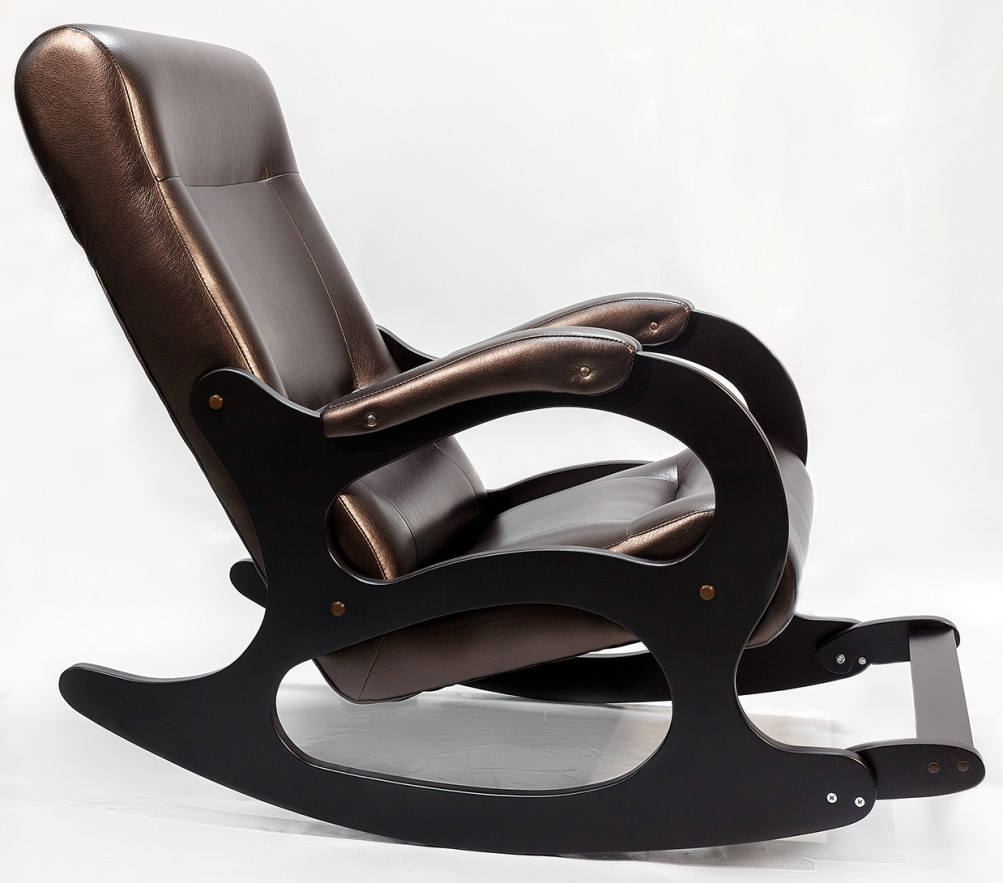Кресло-качалка Бастион 2 с подножкой коричневый - фото 2 - id-p164237437