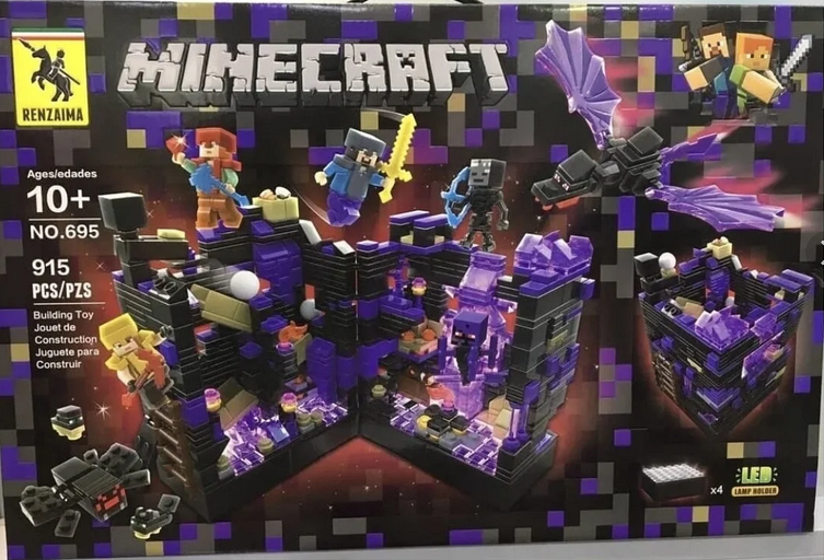 Детский конструктор Minecraft светящийся Майнкрафт арт. 695 " Черная крепость" , аналог лего Lego - фото 2 - id-p164237416