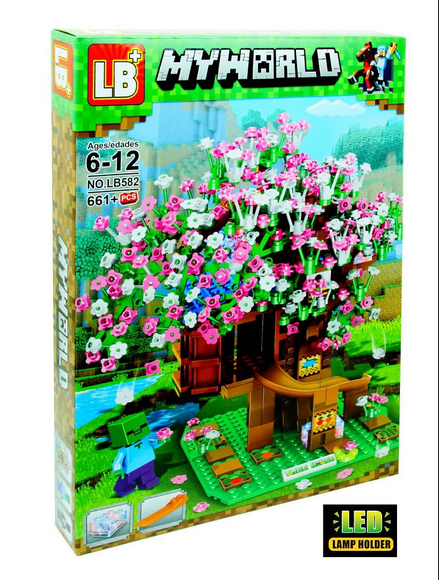 Детский конструктор Minecraft светящийся Майнкрафт арт.lb 582 дом на дереве, аналог лего Lego - фото 2 - id-p164238826