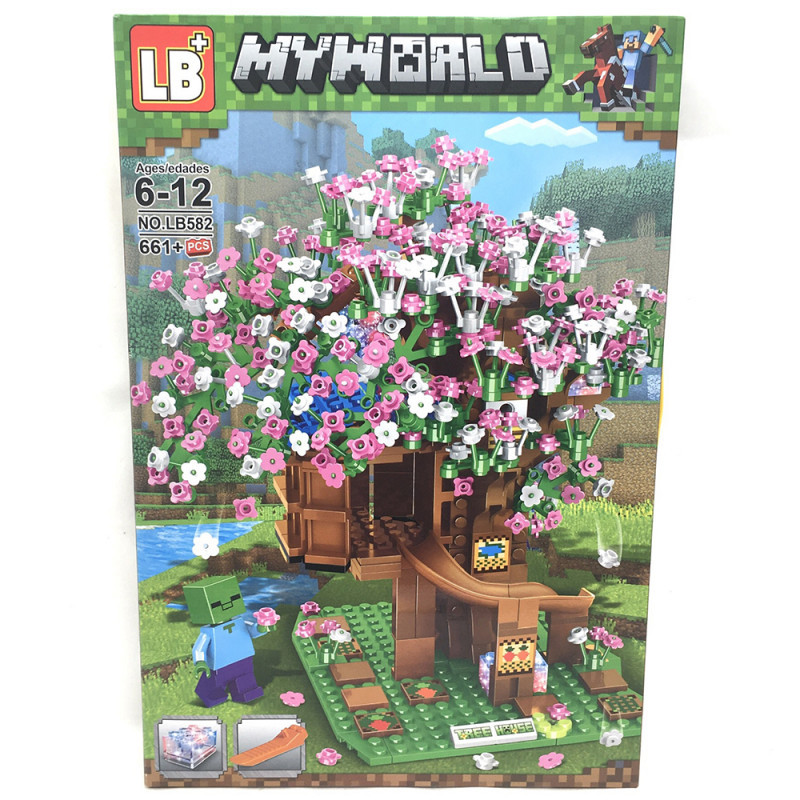 Детский конструктор Minecraft светящийся Майнкрафт арт.lb 582 дом на дереве, аналог лего Lego - фото 3 - id-p164238826