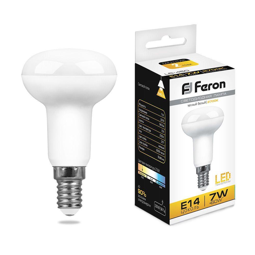 Лампа светодиодная Feron R50 LB-450 E14 7W 2700K 25513 - фото 1 - id-p164238881