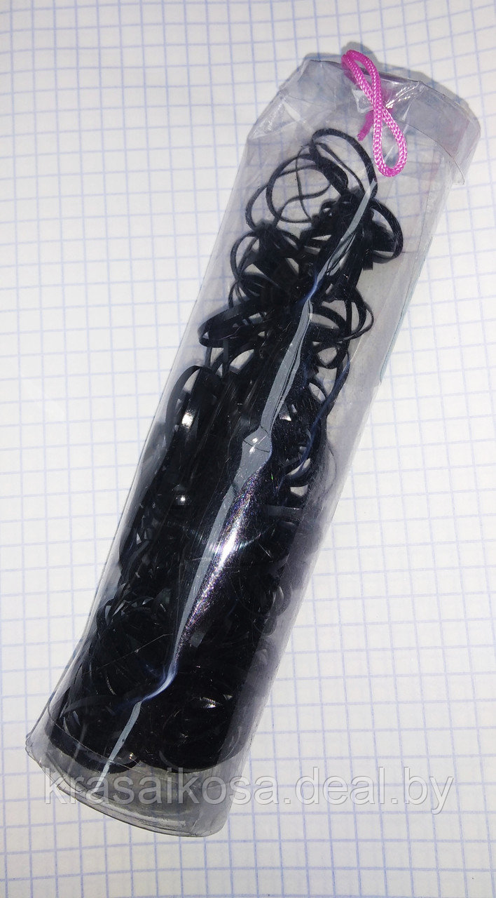 Резинки силиконовые для волос 125 шт, d-1.8 Черный большие - фото 1 - id-p164239209