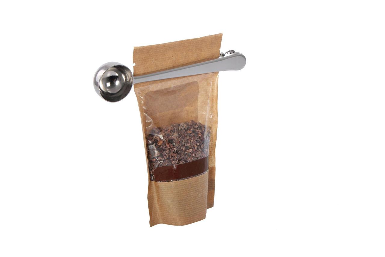 Ложка-зажим мерная с длинной ручкой для кофе, чая и сыпучих продуктов, цвет серебряный - фото 4 - id-p164240398