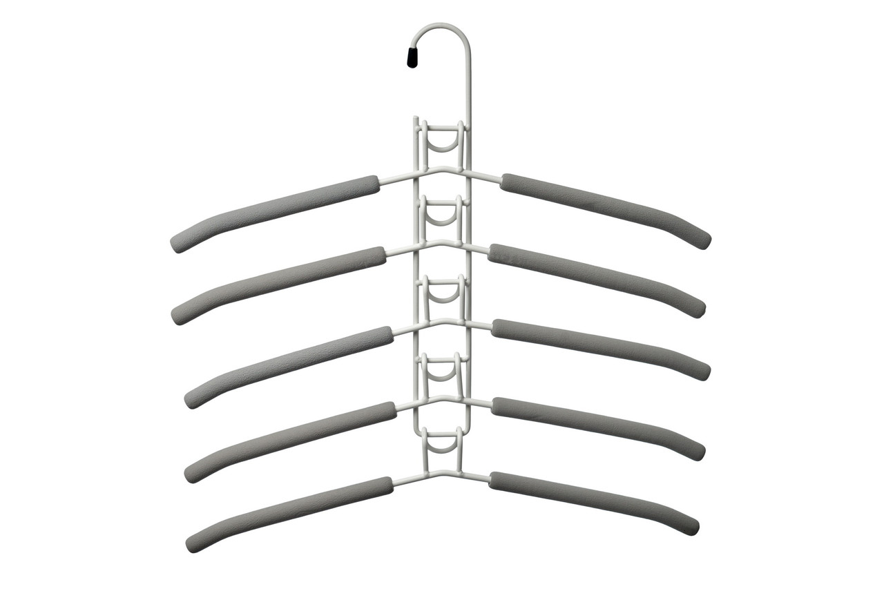 Вешалка-трансформер для одежды 5 в 1, 38x40, «ГИНГО», металл, пена, серая - фото 1 - id-p164240539