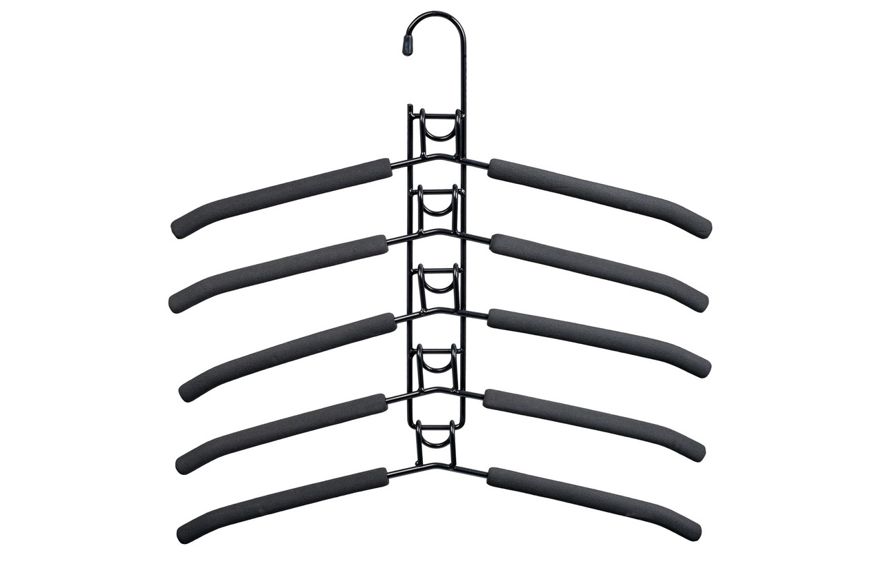 Вешалка-трансформер для одежды 5 в 1, 38x40, «ГИНГО», металл, пена, чёрная - фото 1 - id-p164240541