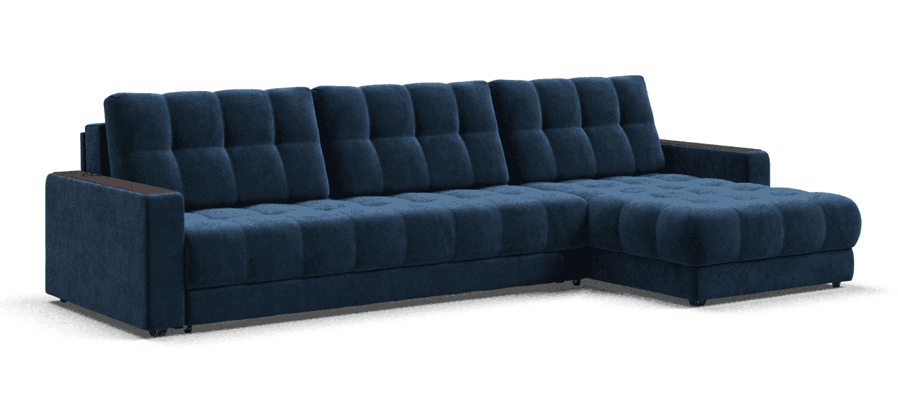 Угловой диван BOSS 3.0 MAX велюр Monolit синий - фото 1 - id-p130657121