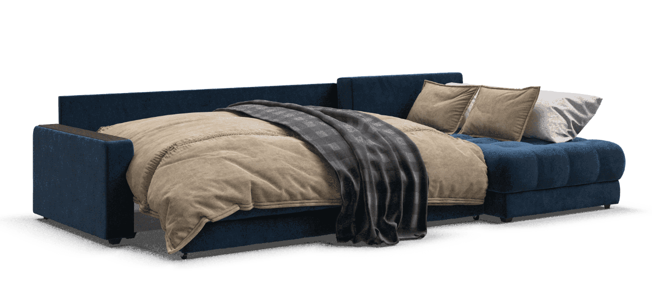 Угловой диван BOSS 3.0 MAX велюр Monolit синий - фото 3 - id-p130657121