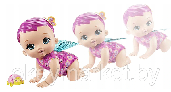 Кукла Mattel My Garden Baby Giggle Crawl с розовыми волосами GYP31, фото 3