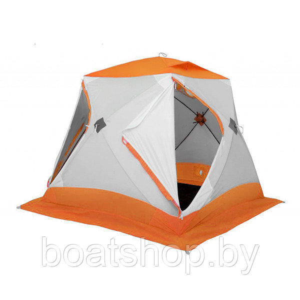 Зимняя палатка Лотос Куб Классик С9Т (утепленная) Бело-оранжевый - фото 1 - id-p164277683