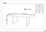 Стол обеденный Halmar HORUS раскладной (дуб светлый/черный), фото 3