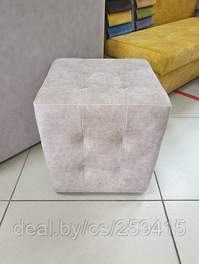 Пуф мягкий "Куб" с каретной стяжкой, фото 2