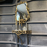 Зеркало настенное с консольной полкой Bronze flower(винтаж), фото 6