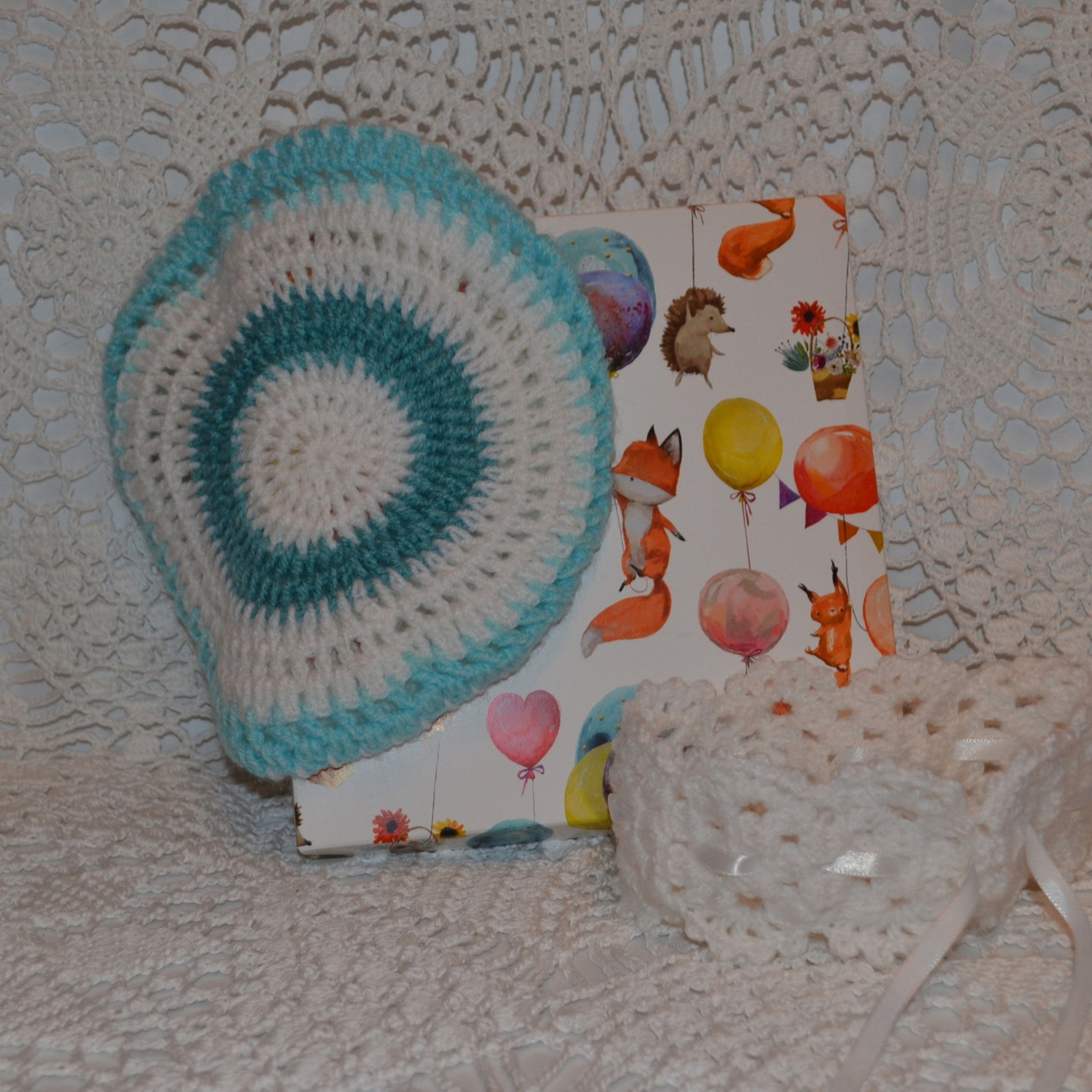 Комплект для новорожденной : берет и повязка - фото 6 - id-p121447505