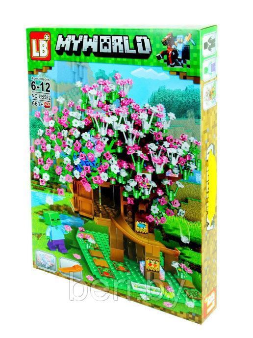 LB582 Конструктор Minecraft "Дом на дереве", 661 деталь, подсветка - фото 3 - id-p164289290