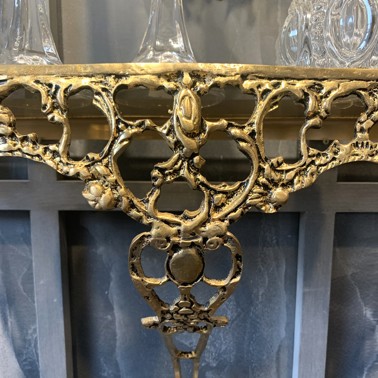 Зеркало настенное с консольной полкой Bronze flower(винтаж) - фото 4 - id-p164291756