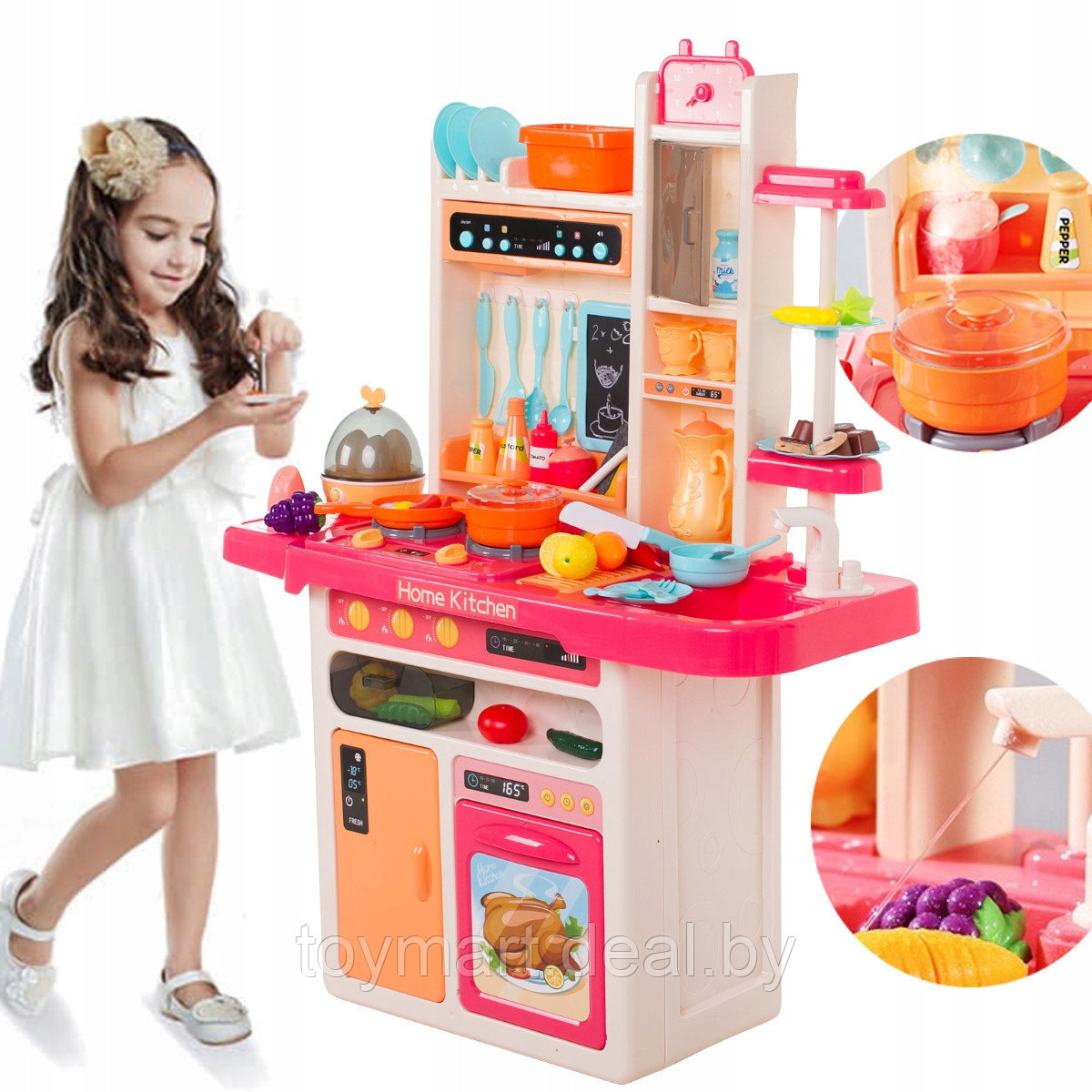 Кухня игрушка для девочек детская 889-162 с водой Modern Kitchen, свет, звук, 65 предметов - фото 4 - id-p164299965