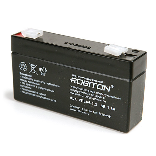 Аккумулятор 6V 1,3Ah Robiton VRLA6-1.3