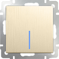 Werkel WL10-SW-1G-LED Выключатель одноклавишный с подсветкой (шампань рифленый)