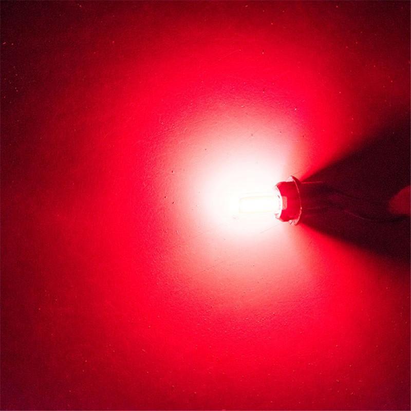 Автомобильная LED лампа Т10 мм пластиковый цоколь залитый силикон COB Красный