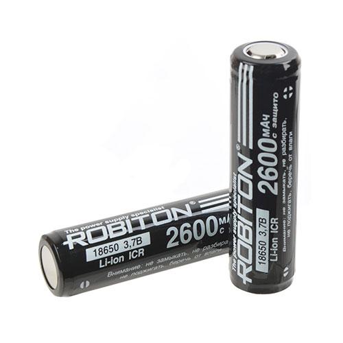 Аккумулятор Li-ion 18650 3.7V 2600mAh (c защитой) на базе HYB Robiton - фото 1 - id-p96967156