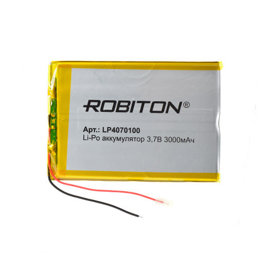 Аккумулятор Li-Po LP4070100 3,7V 3000 mAh Robiton - фото 1 - id-p97073260