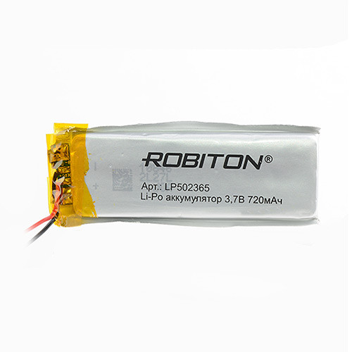 Аккумулятор Li-Po LP502365 3.7V 720 mAh Robiton - фото 1 - id-p97073880