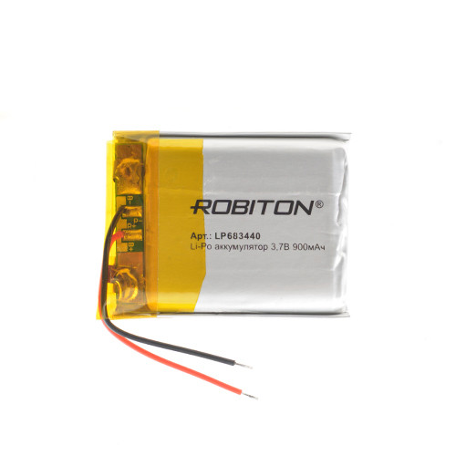 Аккумулятор Li-Po LP683440 3,7V 900 mAh Robiton - фото 1 - id-p146001958