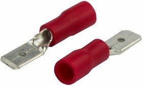 Клеммы плоские изолированные REXANT красные средние папа 08-0312