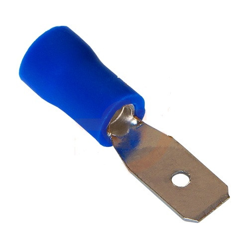 Клеммы плоские изолированные REXANT синие средние папа 08-0332