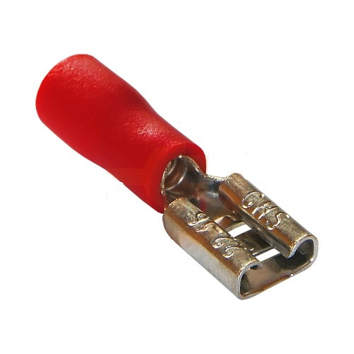 Клеммы плоские изолированные REXANT красные средние мама 08-0412