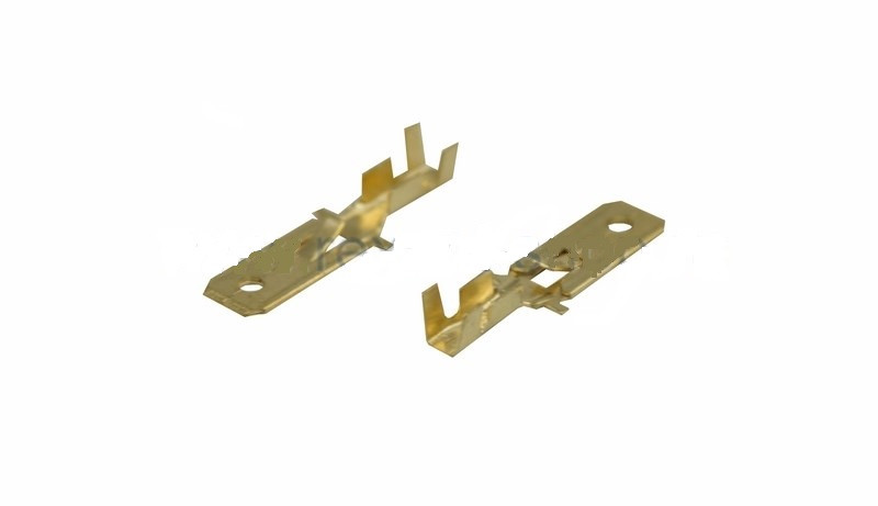 Клеммы плоские латунные большие REXANT с фикс. папа 08-0911