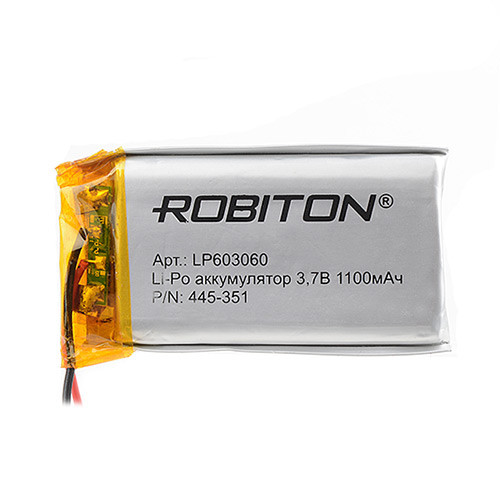 Аккумулятор Li-Po LP603060 3.7V 1100 mAh Robiton - фото 1 - id-p97080882
