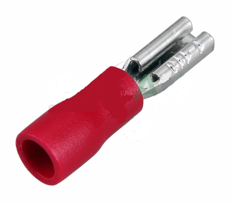 Клеммы плоские изолированные REXANT красные малые мама 08-0411