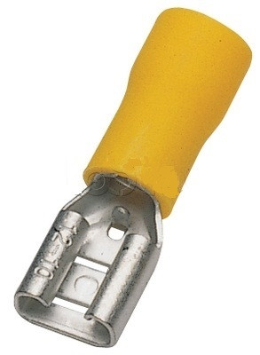 Клеммы плоские изолированные REXANT желтые большие мама 08-0451