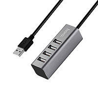 USB - Xaб HOCO HB1 4 порта USB графитовый