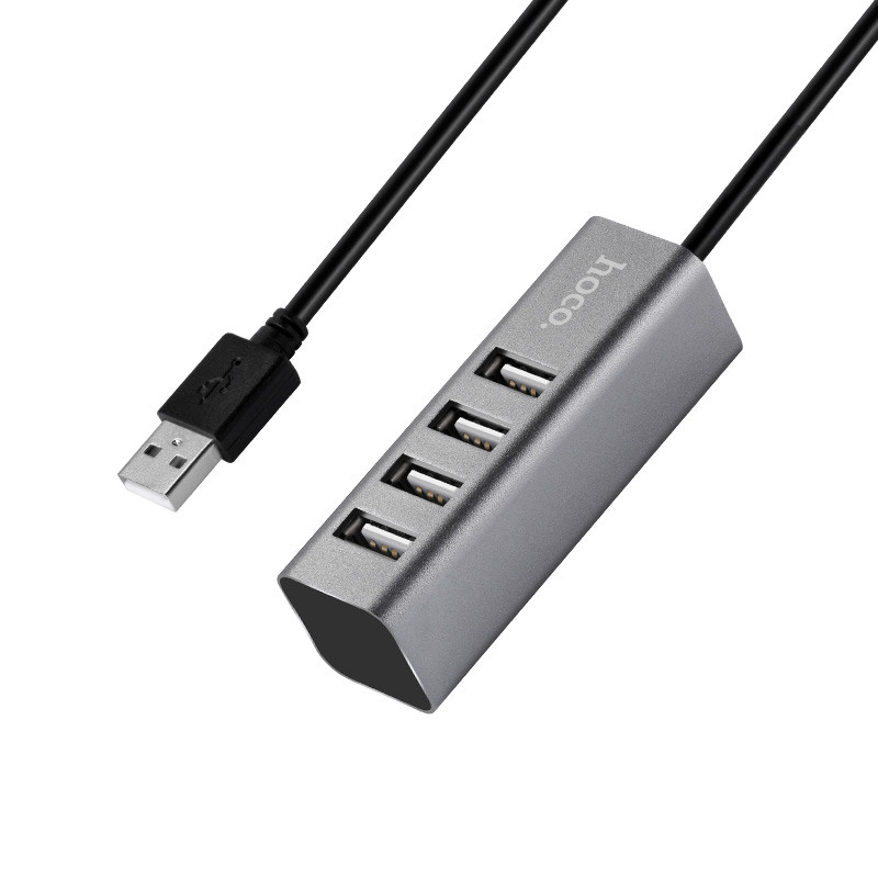 USB - Xaб HOCO HB1 4 порта USB графитовый - фото 1 - id-p119418892